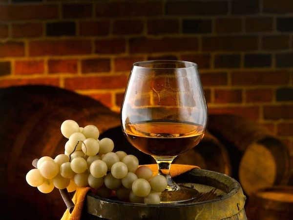 Cognac mit Trauben