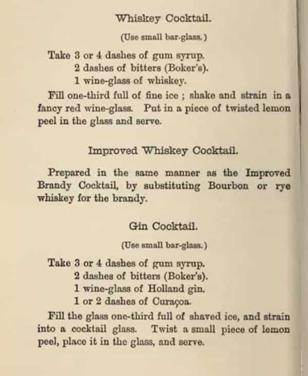 Bartenders Guide 1887 Whiskey Cocktail