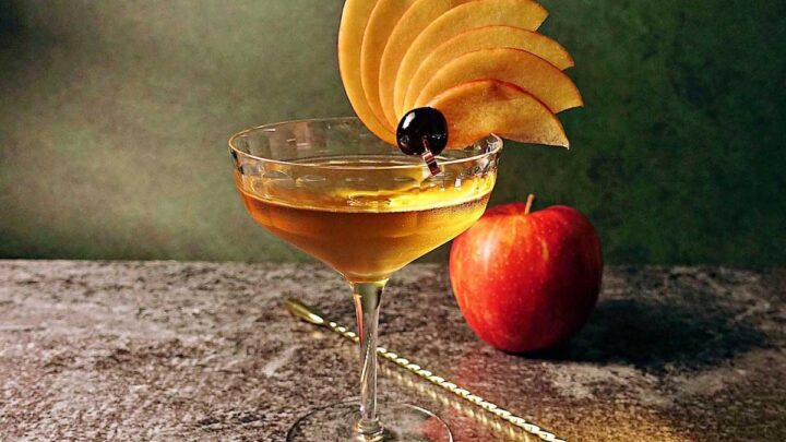 angel face cocktail mit Apfelfächer