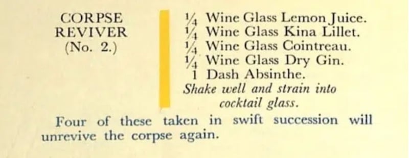 Corpse Reviver Nummer 2 Rezept Auszug Savoy Cocktail Book