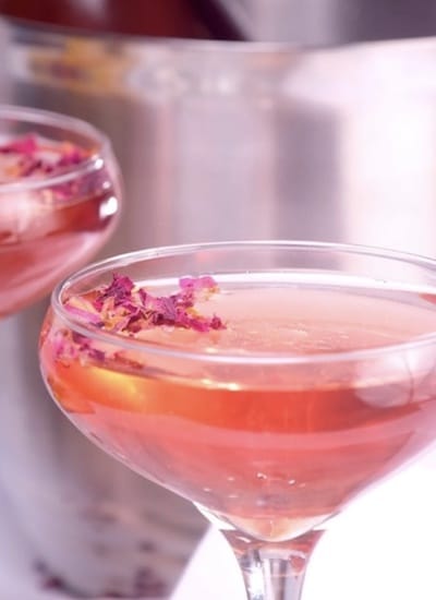 Rosenwasser Rosé Champagner Cocktail