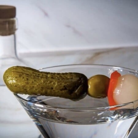 Spreewald Martini mit Essiggurke und Gin